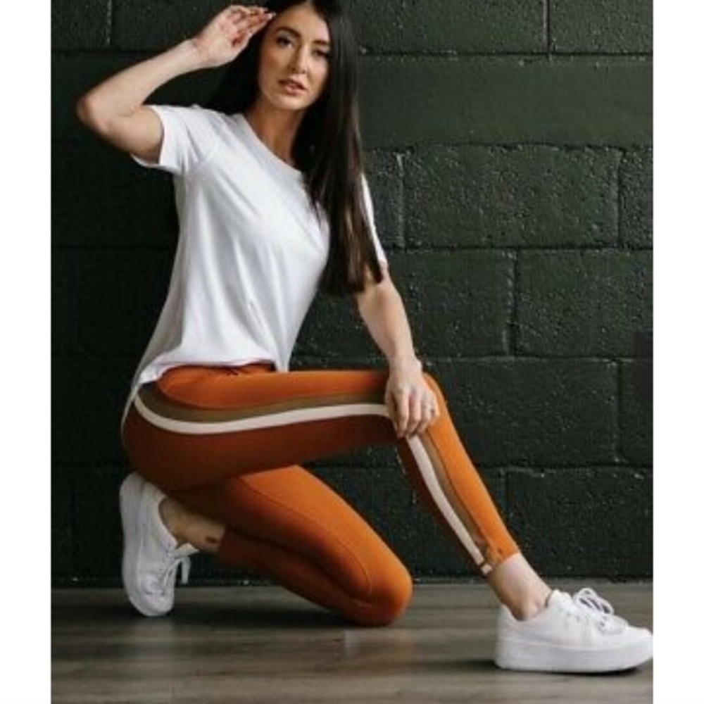 Zyia Burnt Orange & Brown Joplin 7/8 Legging NWOT